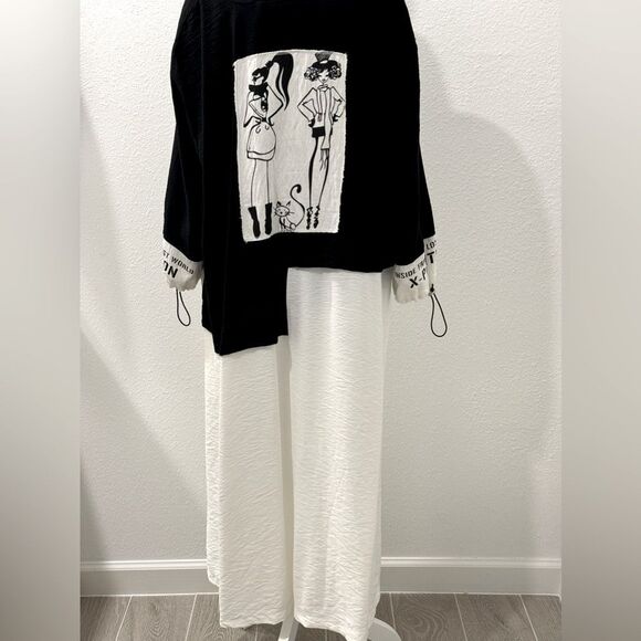 Black and White Graphic Maxi Dress DARKWIN made in Turkey.Perfect Condition - Picture 2 of 7
